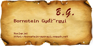 Bornstein Györgyi névjegykártya
